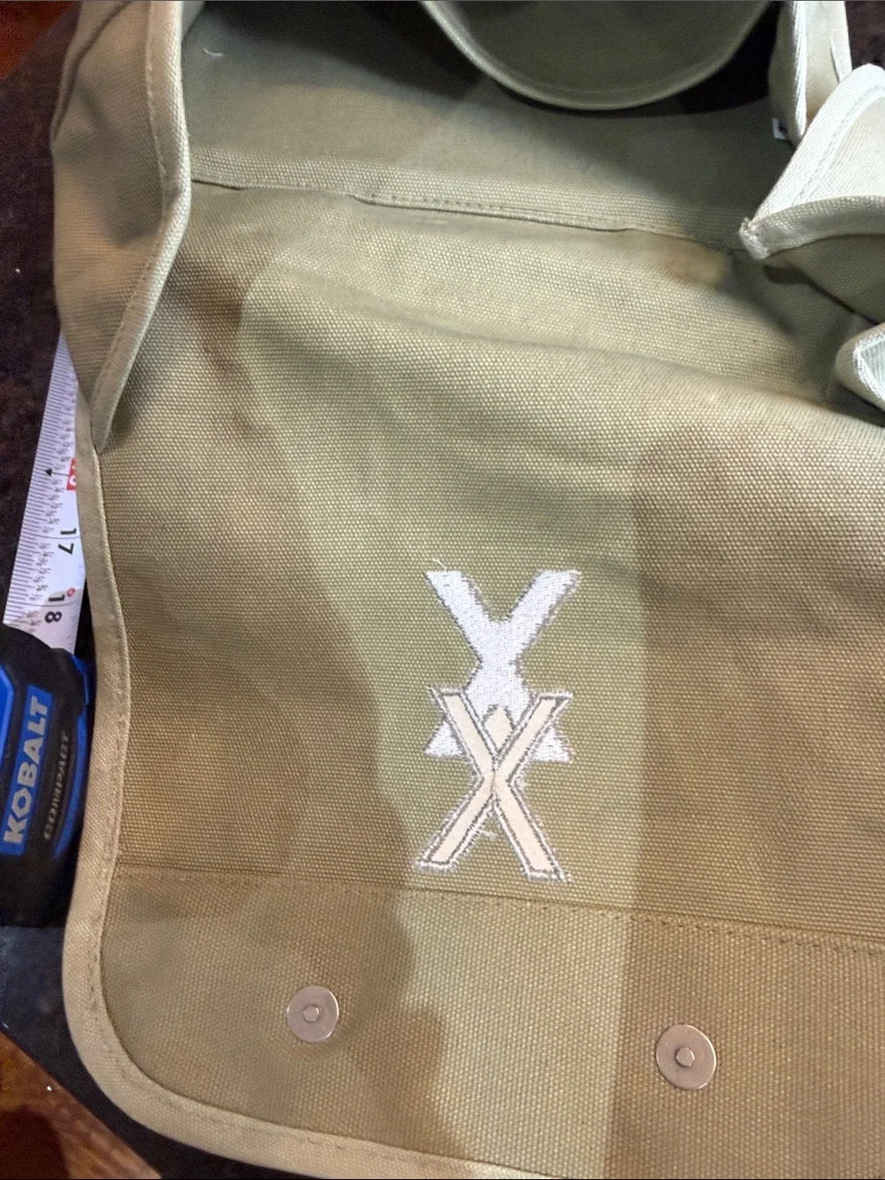 Canvas Crossbody Messenger Bag - Light Olive Green